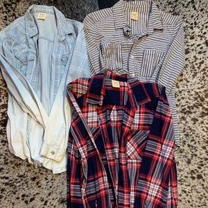 3 faded glory flannels